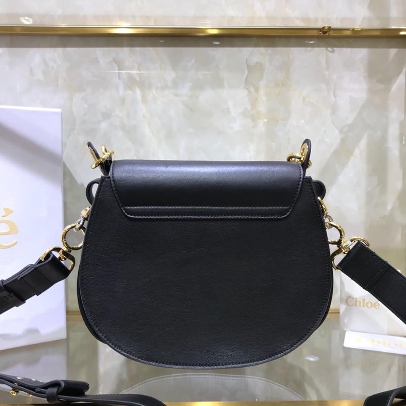 CHLOE CHLOÉ SMALL TESS BAG Tess Small Purse In Shiny & Suede Calfskin Black CHC18WS153A373I2 20 x 18.5 x 7 cm