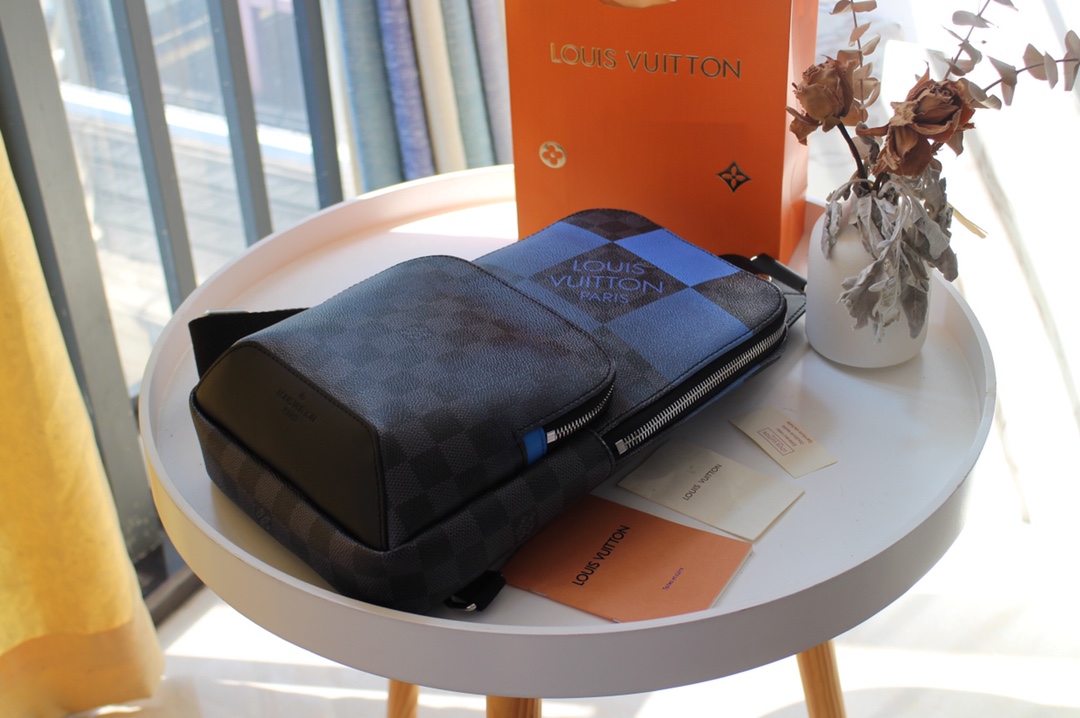 l0vis Vvtt0n avenue sling bag damier graphite giant canvas n40403 20.0 x 31.0 x 10.0cm