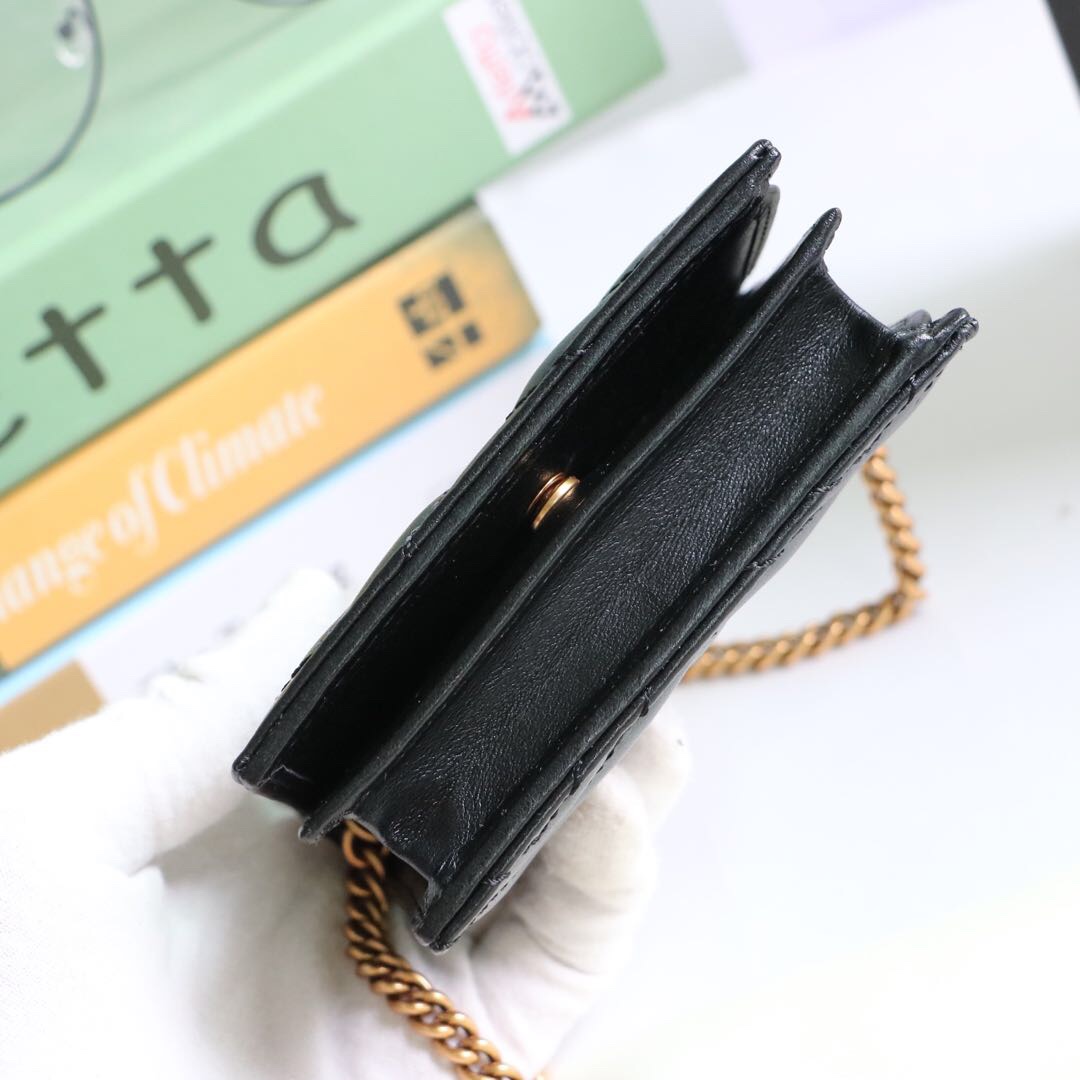 Gvc*1 gg marmont card case wallet black 625693 11 x 8.5 x 3 cm