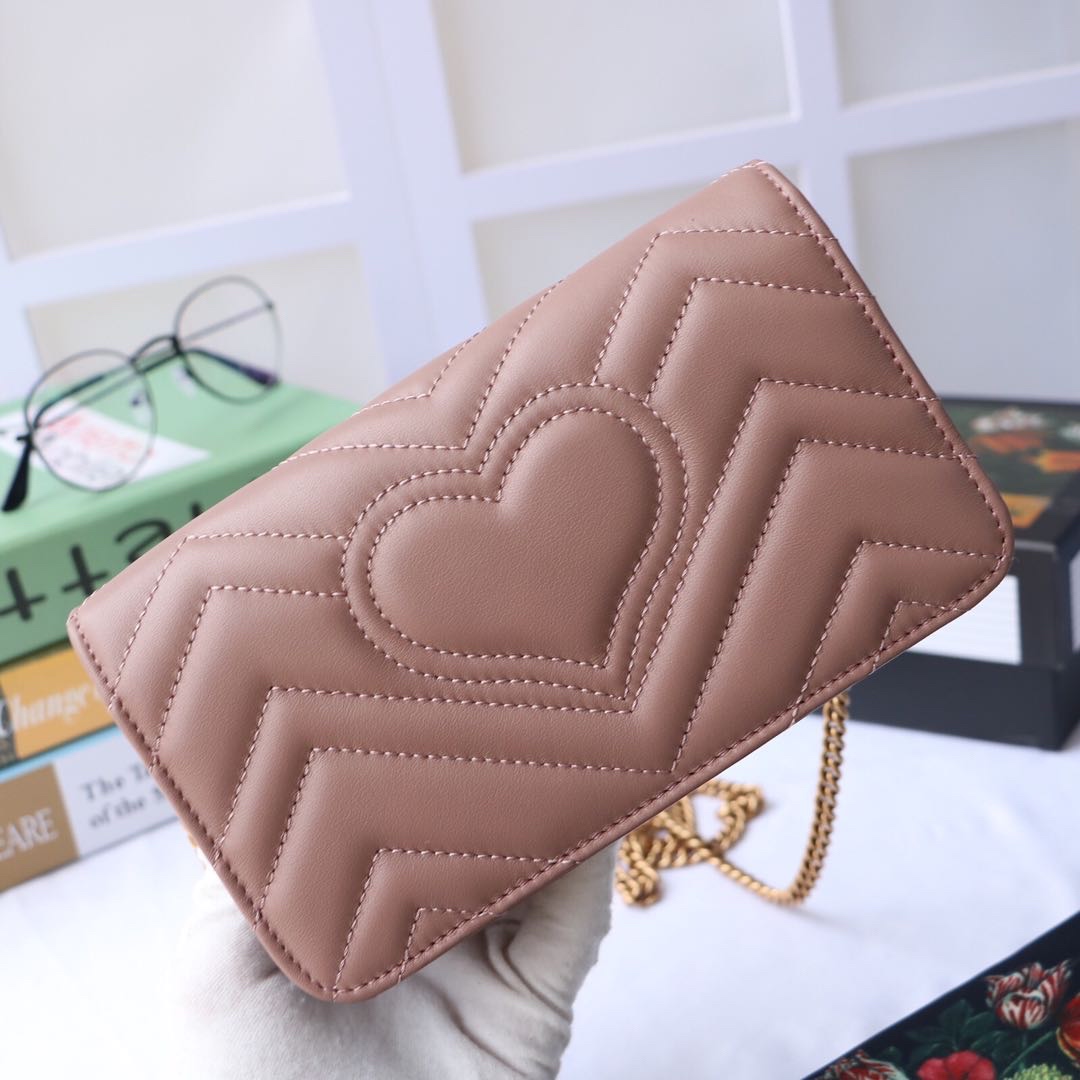 Gvc*1 gg marmont mini bag nude leather 488426 18 x 10 x 5 cm