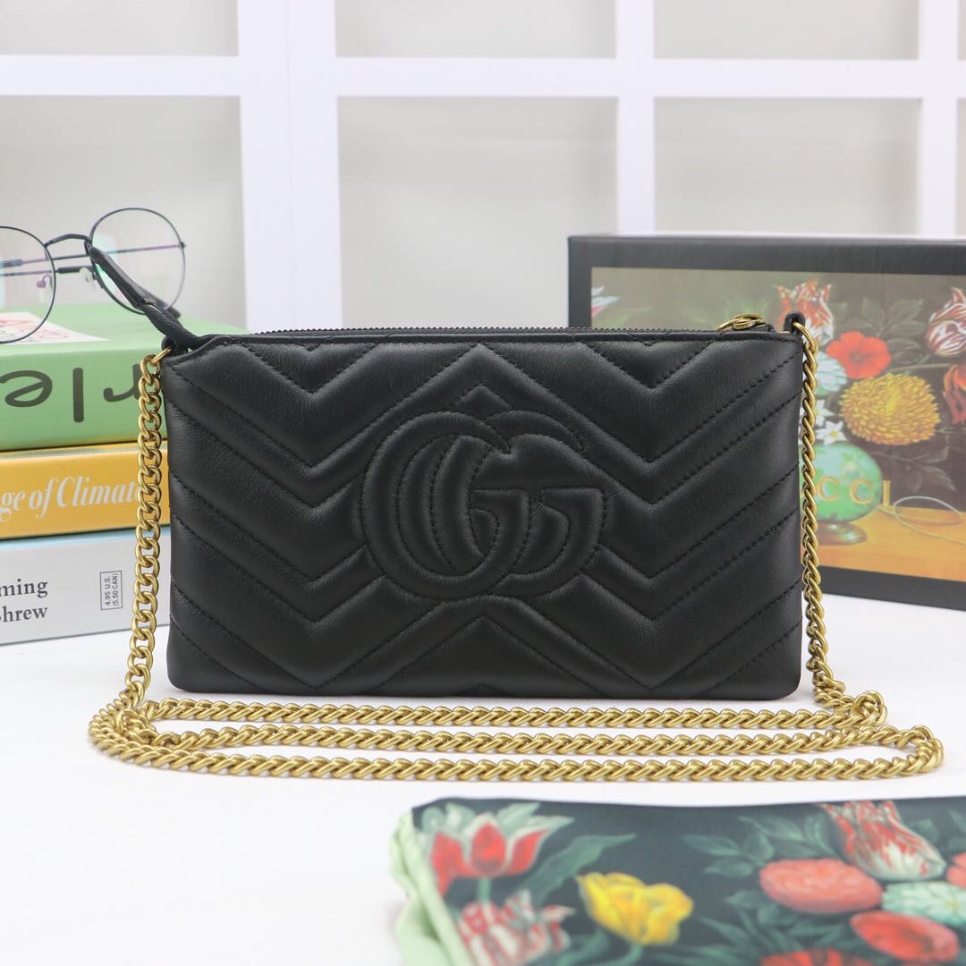 Gvc*1 gg marmont mini chain bag black  443447 22 x 13 x 3.5 cm
