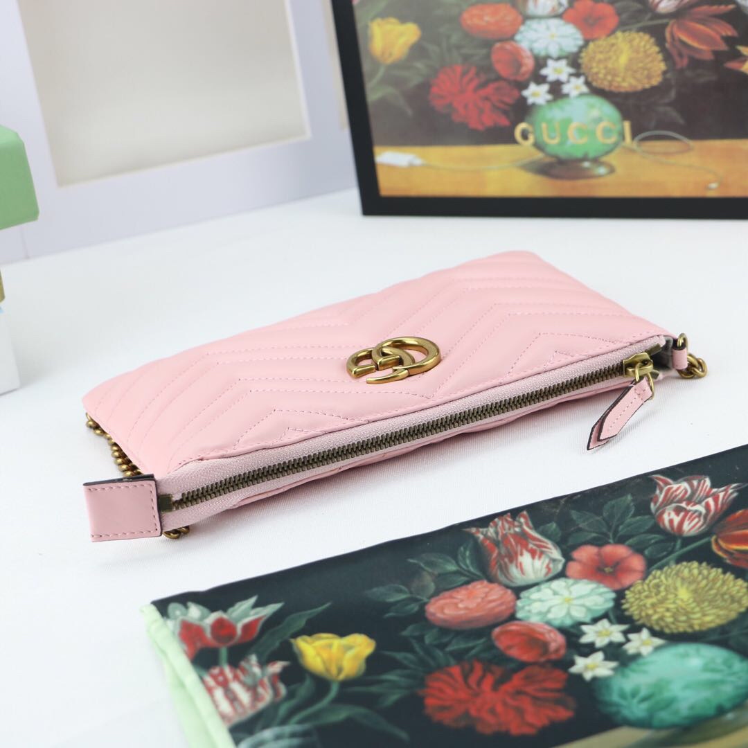 Gvc*1 gg marmont mini chain bag flamingo 443447 22 x 13 x 3.5 cm