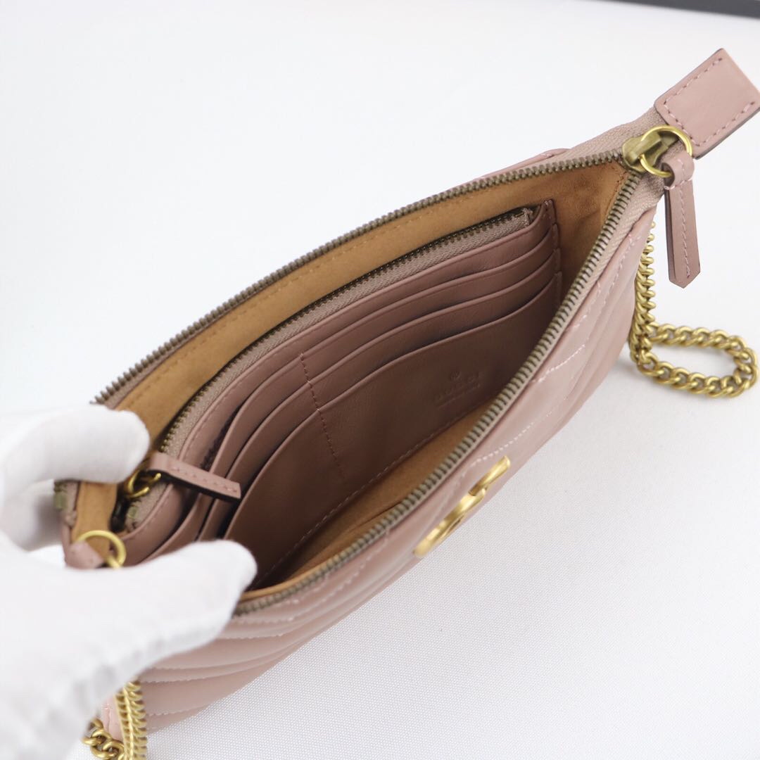 Gvc*1 gg marmont mini chain bag beige 443447 22 x 13 x 3.5 cm