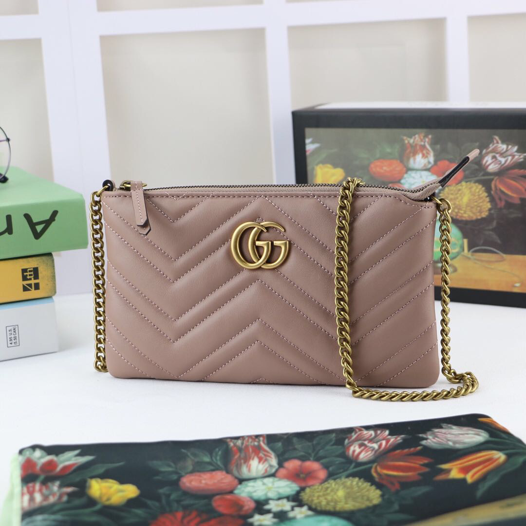 Gvc*1 gg marmont mini chain bag beige 443447 22 x 13 x 3.5 cm