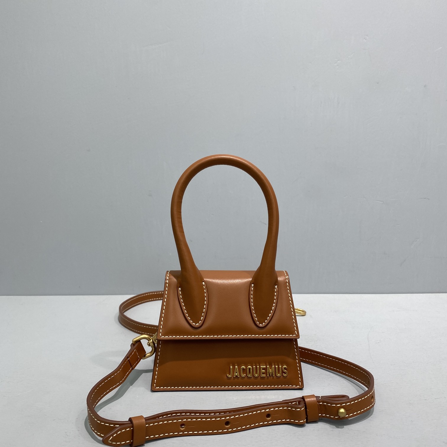 JACQUEMUS LE CHIQUITO Mini Leather Bag Dark Brown 213BA01 12 x 8 x 5 cm
