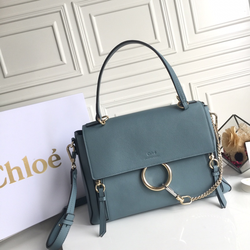 CHLOÉ MEDIUM FAYE DAY BAG Cloudy Blue CHC17WS321HGJ41H 32.5 x 25 x 13 cm