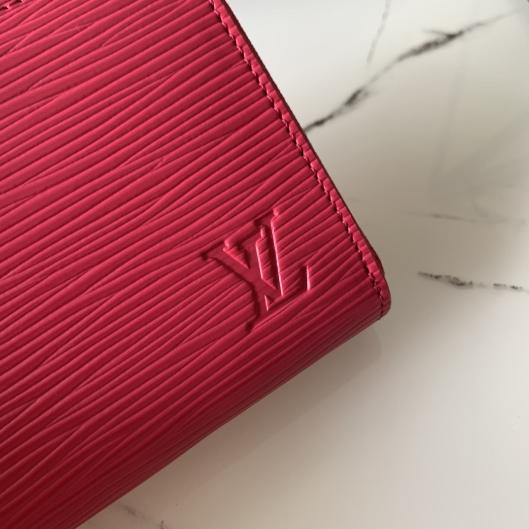 l0vis Vvtt0n zippy coin purse epi leather rose red m68759 11 x 8.5 x 2 cm