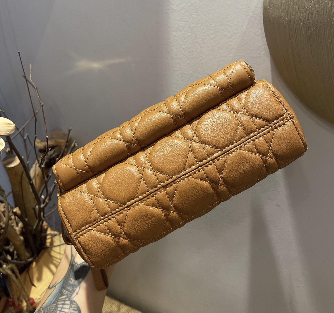 d10r caro double pouch S*pple cannage calfskin brown s5037uwhc 19 x 10.5 x 5 cm