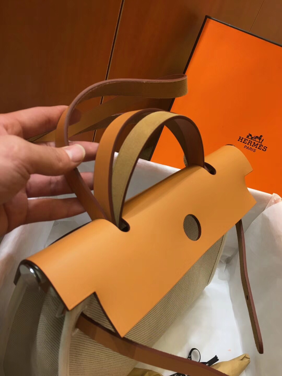 H**me5 herbag zip 31 pm retourne bag apricot 078971 25 x 31 x 10 cm