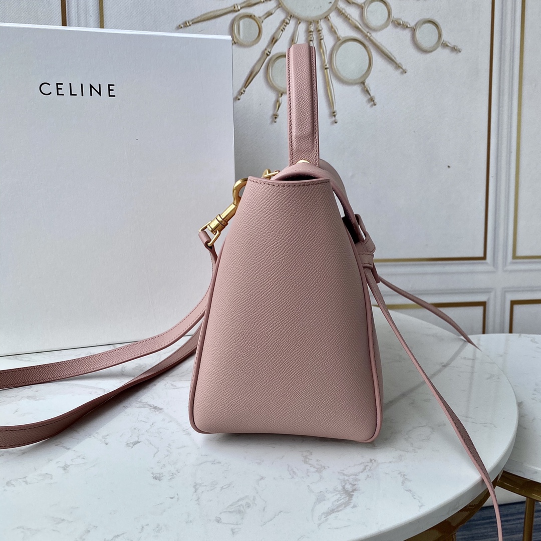 Ce1i*e micro belt bag in grained calfskin vintage pink 189153 24 x 20 x 13 cm