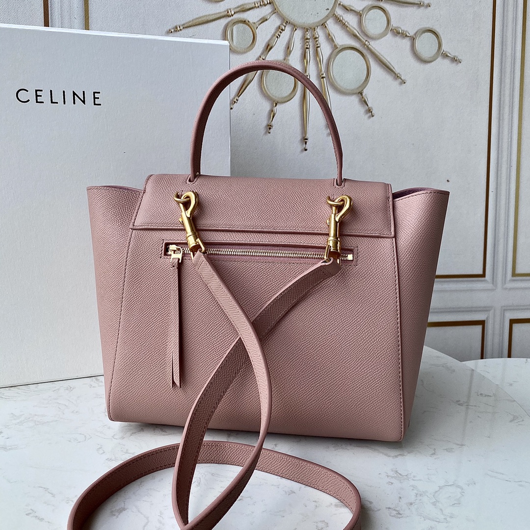 Ce1i*e micro belt bag in grained calfskin vintage pink 189153 24 x 20 x 13 cm