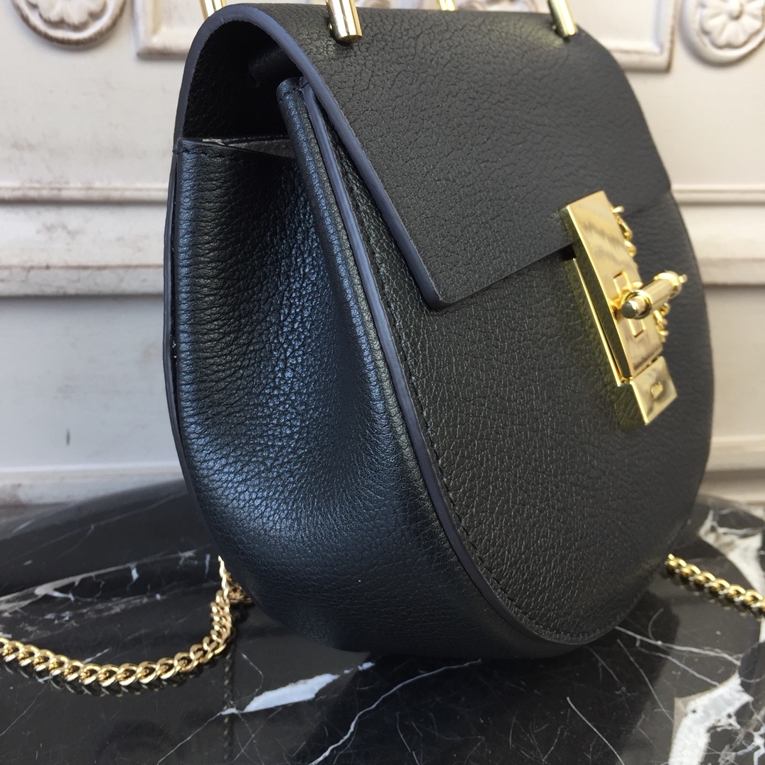 CHLOE MINI DREW Shoulder Bag Black 19 x 7 x 16 cm