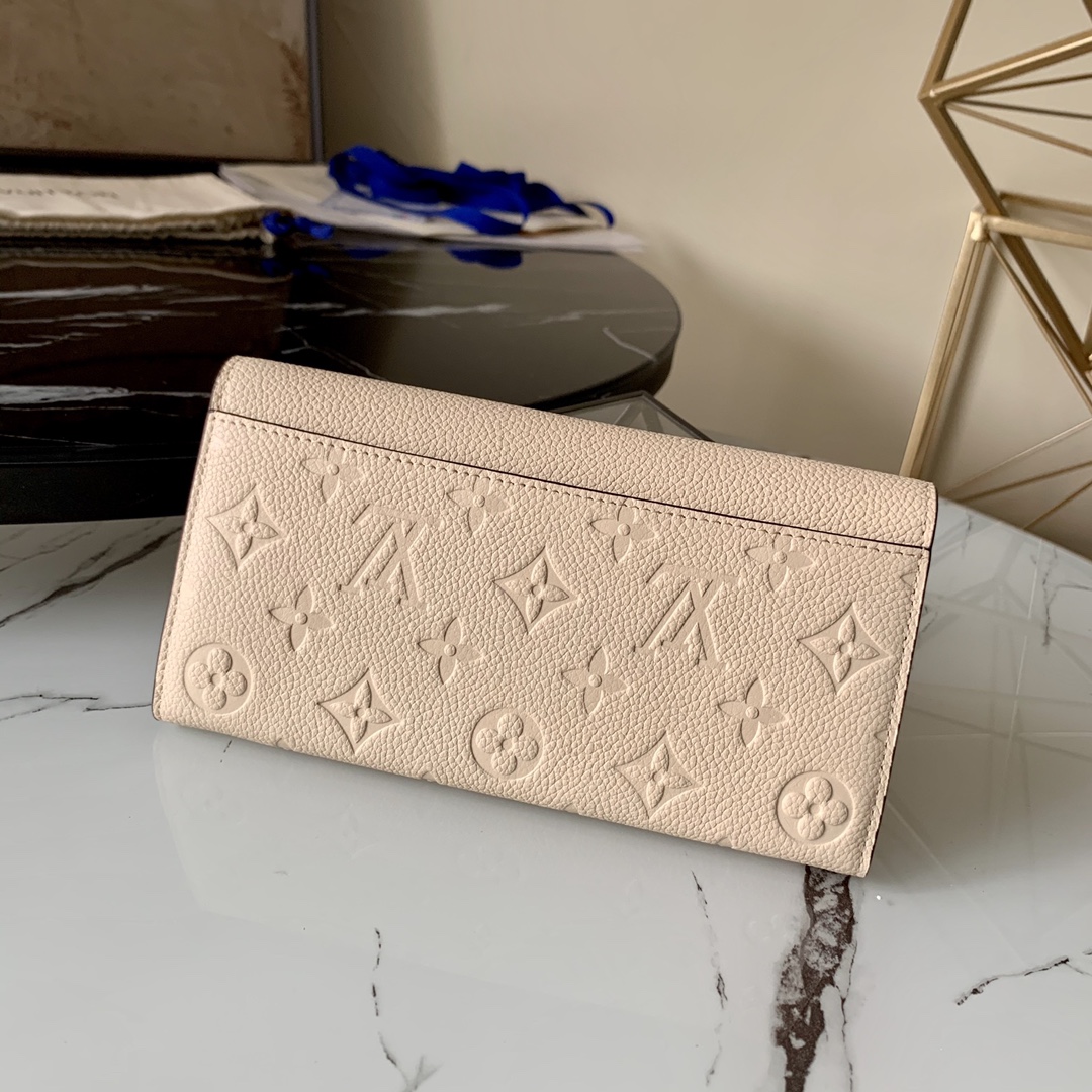 l0vis Vvtt0n sarah wallet monogram empreinte leather cream m68708 19 x 10 x 2 cm
