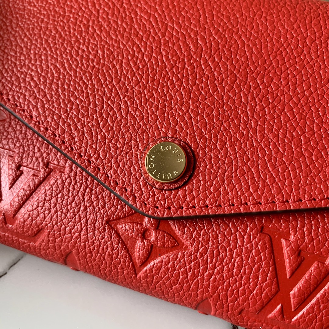 l0vis Vvtt0n sarah wallet monogram empreinte leather scarlet m68708 19 x 10 x 2 cm