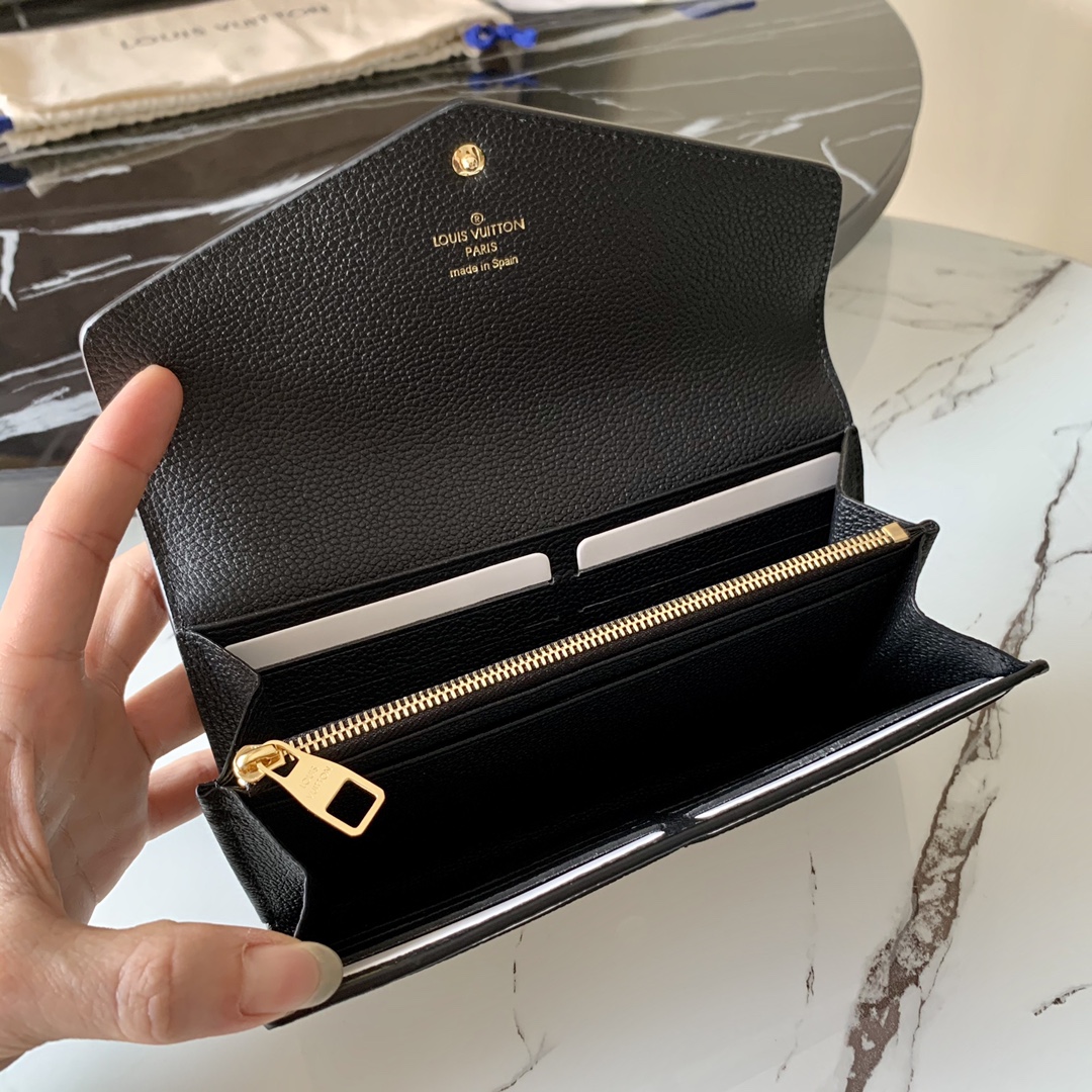 l0vis Vvtt0n sarah wallet monogram empreinte leather noir m61182 19 x 10 x 2 cm