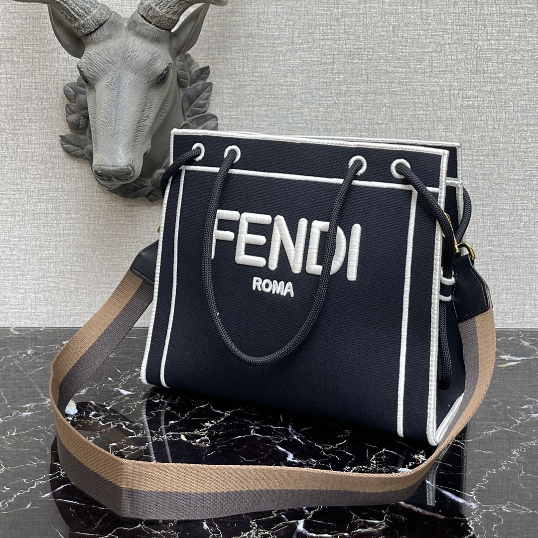 F**di medium roma tote bag black 8bh380aei1