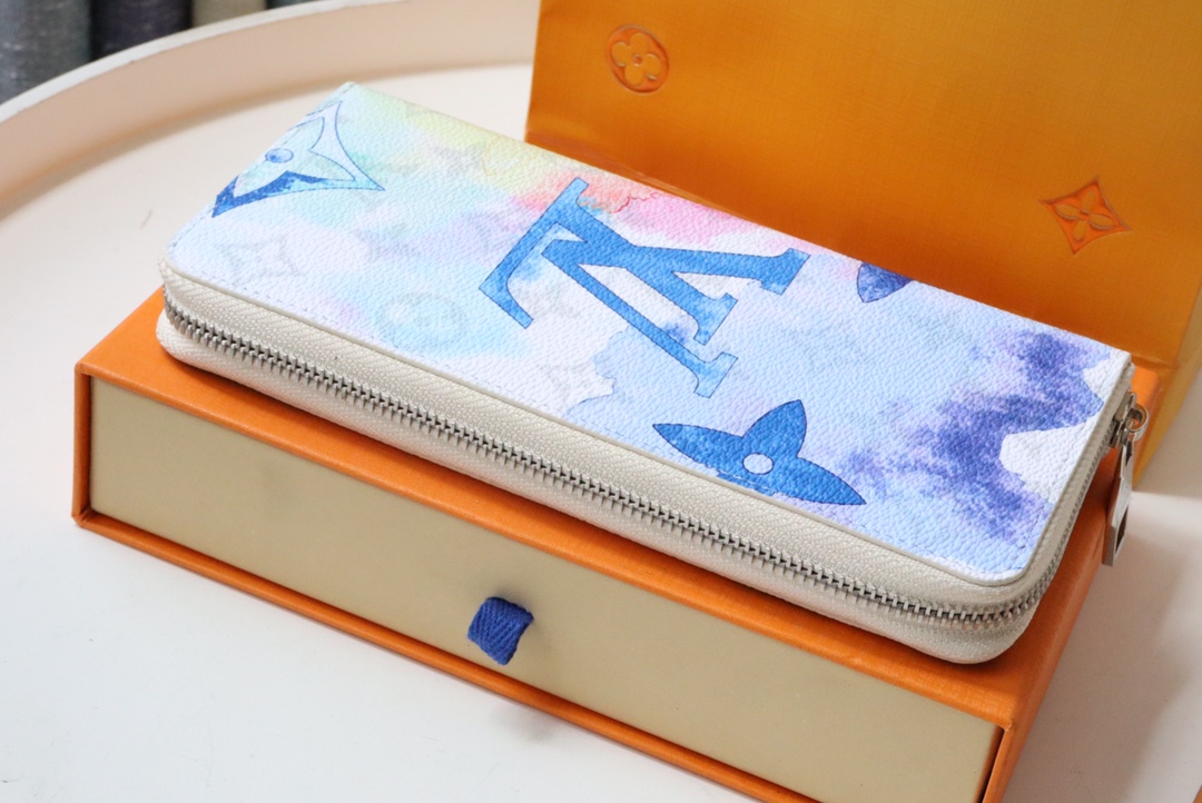 l0vis Vvtt0n zippy wallet vertical monogram watercolor canvas m80499 10 x 20 x 2 cm