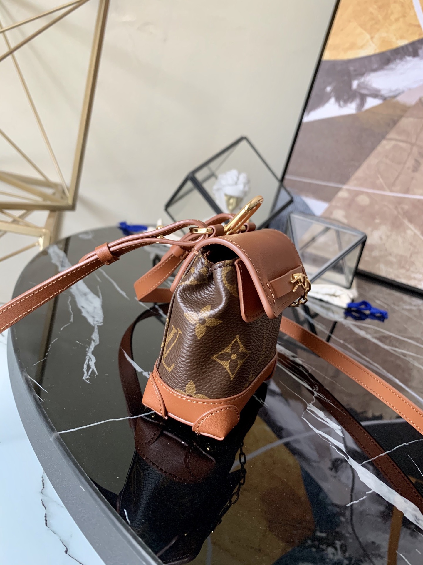 l0vis Vvtt0n mini steamer pouch monogram eclipse canvas brown m00340 9.5 cm