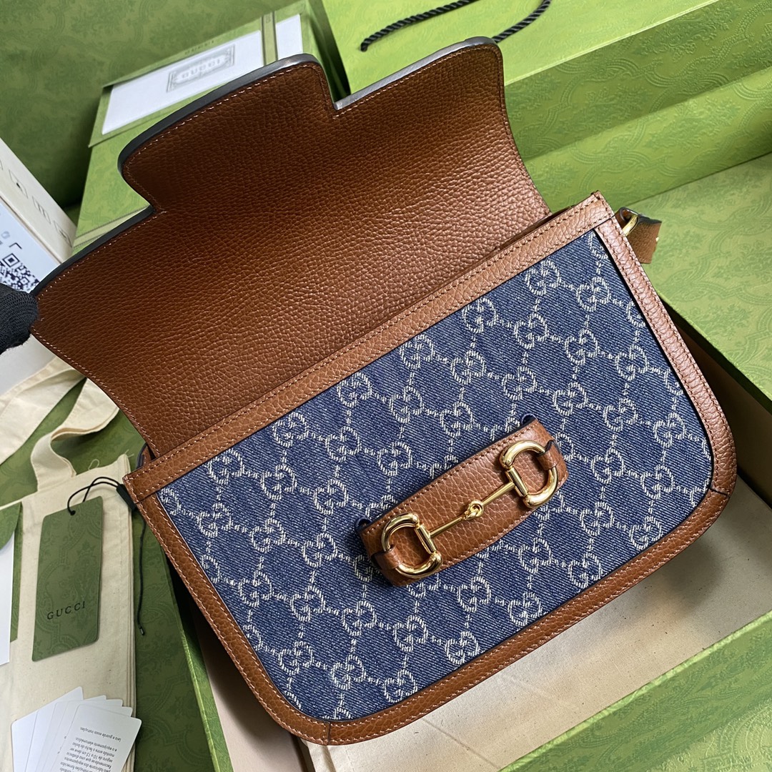 Gvc*1 small horse 1955 shoulder bag gg svp*me canvas denim 602204 25.5 x 18 x 6 cm