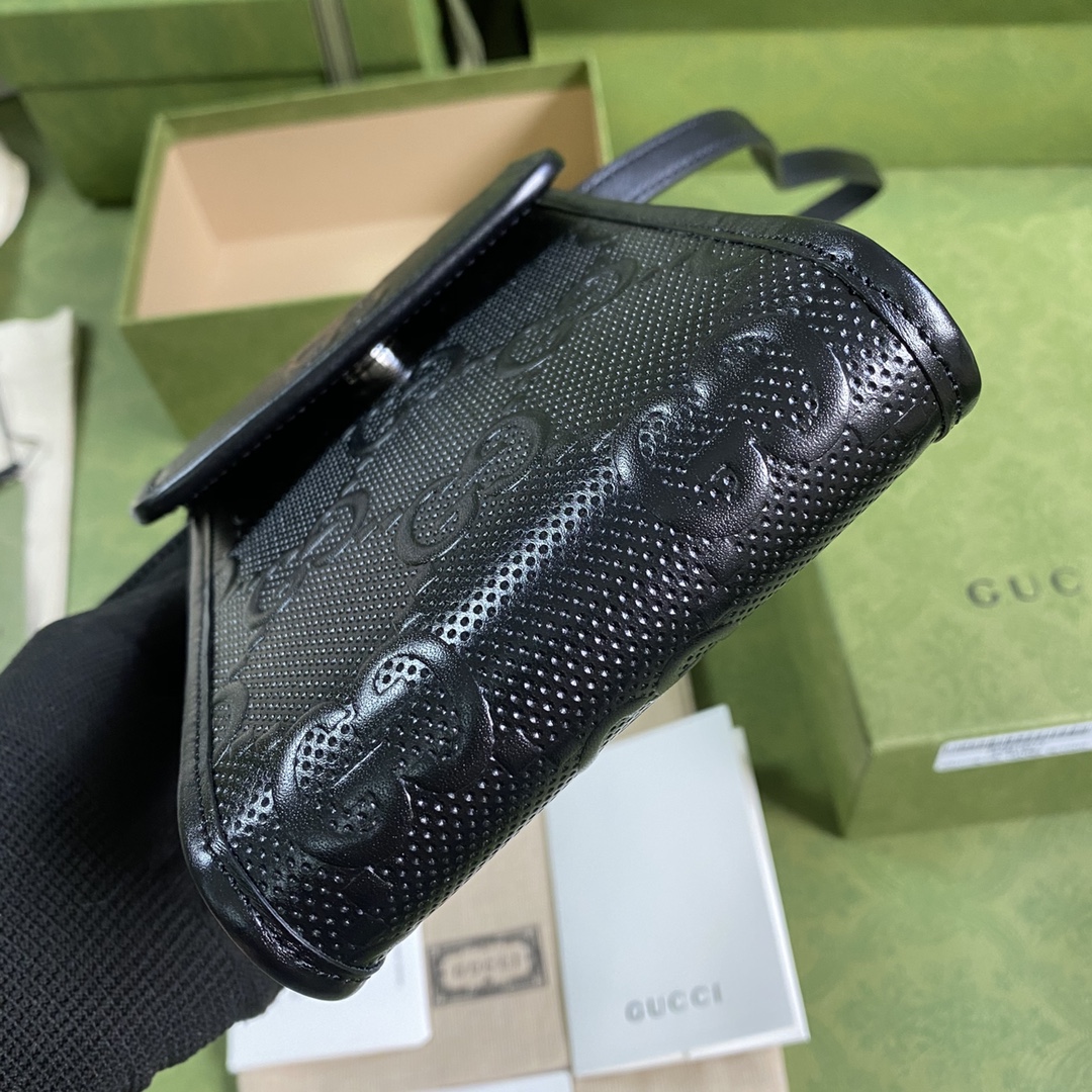 Gvc*1 mini gg embossed bag leather back 625571 11.5 x 18 x 3.5 cm