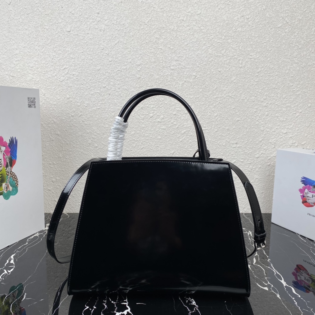 Pra*a brushed nappa lining leather handbag 1ba321 31 x 23 x 14 cm