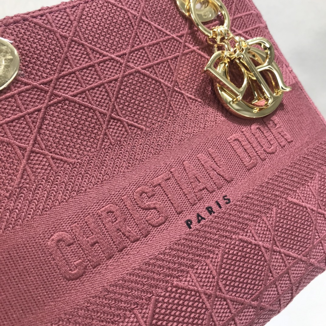 D10r medium lady d-lite bag burgundy cannage embroidery m0565 24 x 20 x 11 cm