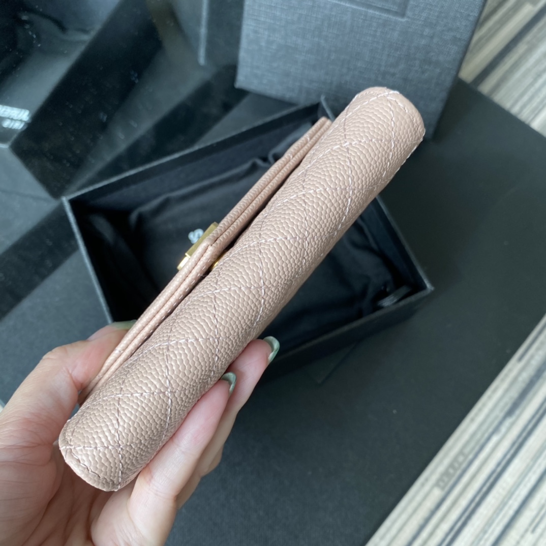 Y51 small monogram envelope wallet in mix matelassÉ grain de poudre embossed leather light pink 651026 13.5 x 9.5 x 3 cm