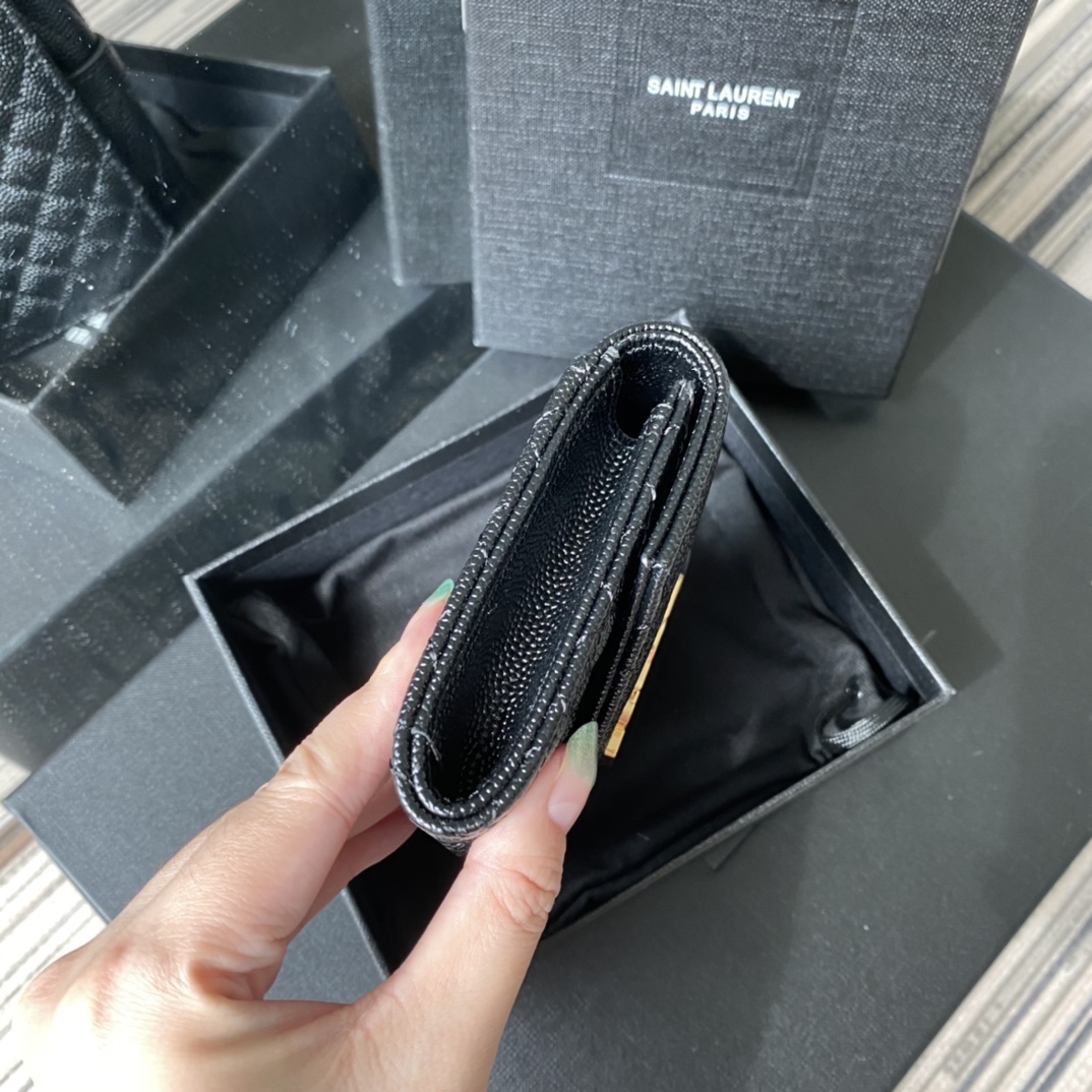 Y51 small monogram envelope wallet in mix matelassÉ grain de poudre embossed leather black 651026 13.5 x 9.5 x 3 cm