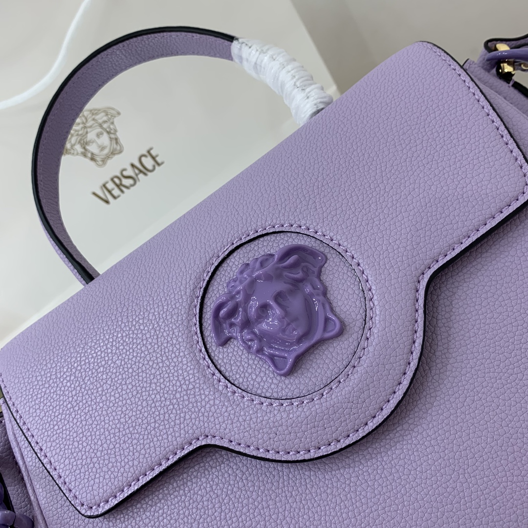 VERSACE MEDIUM LA MEDUSA HANDBAG Lilac DBFI039 25 x 15 x 22 cm