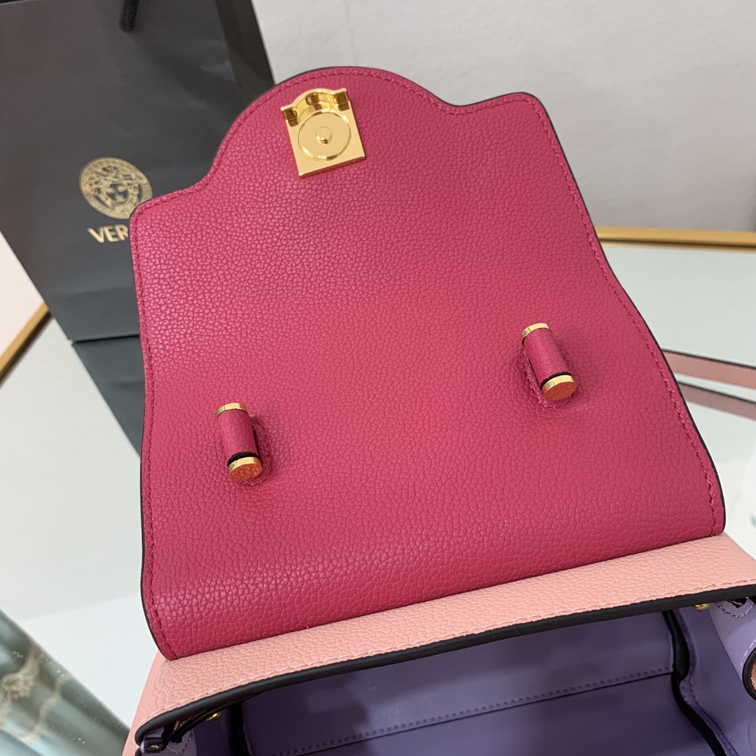 VERSACE SMALL LA MEDUSA HANDBAG Dark Pink DBFI040 20 x 10 x 17 cm