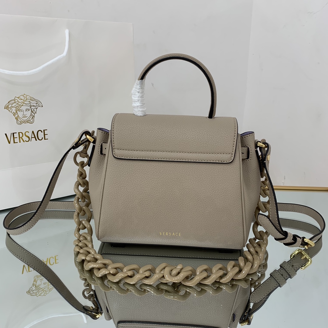 VERSACE SMALL LA MEDUSA HANDBAG Beige DBFI040 20 x 10 x 17 cm