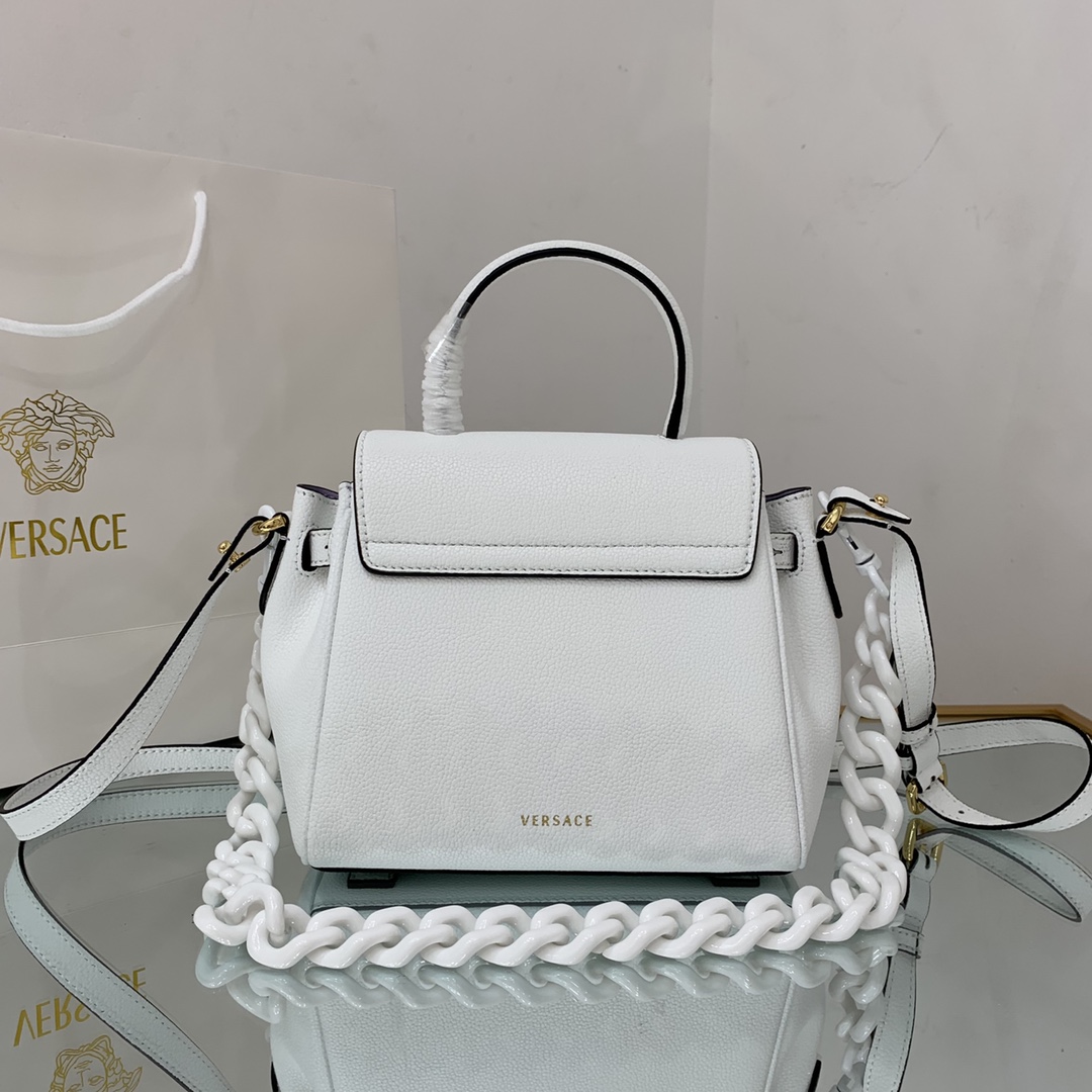 VERSACE SMALL LA MEDUSA HANDBAG White DBFI040 20 x 10 x 17 cm