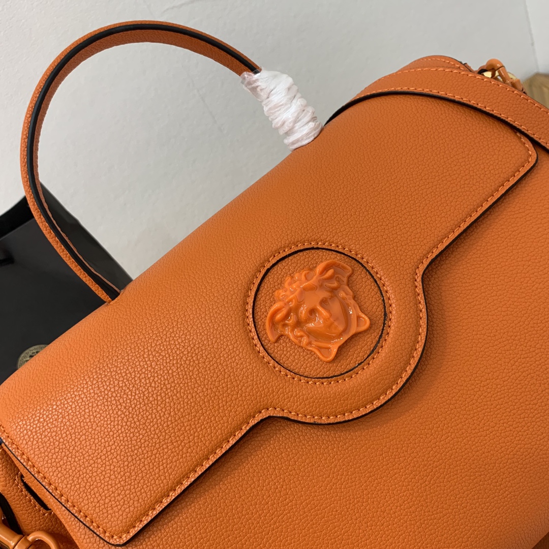 VERSACE LARGE LA MEDUSA HANDBAG Orange DBFI038 35 x 14 x 25 cm