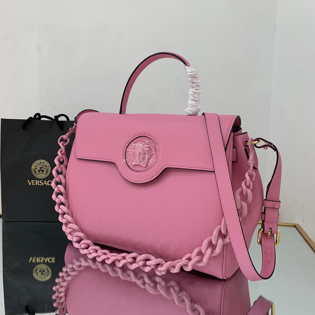 VERSACE LARGE LA MEDUSA HANDBAG Pink DBFI038 35 x 14 x 25 cm
