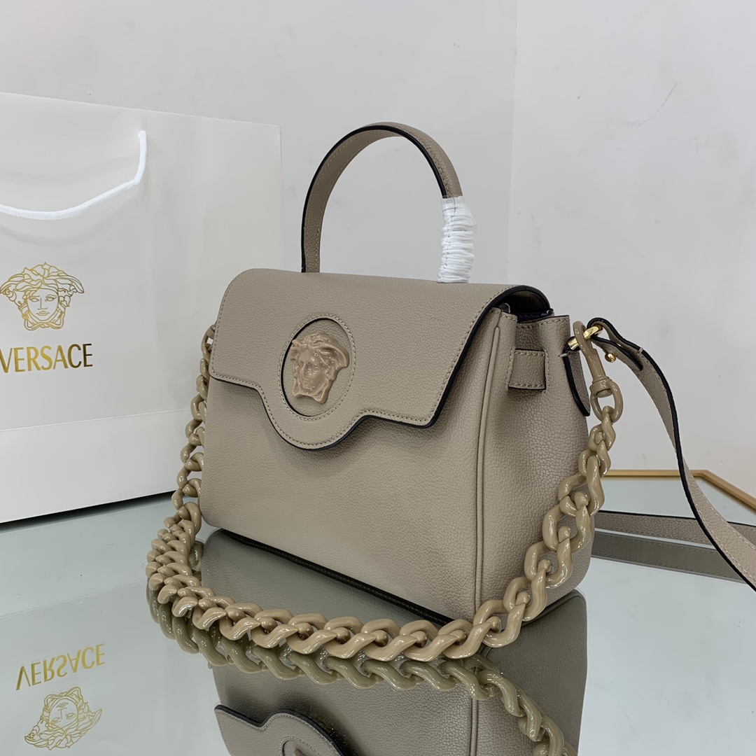 VERSACE LARGE LA MEDUSA HANDBAG Beige DBFI038 35 x 14 x 25 cm