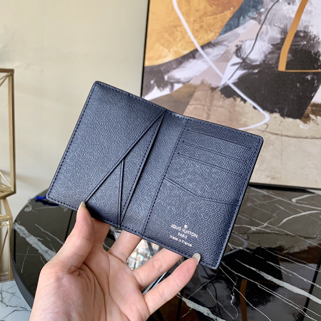 l0vis Vvtt0n pocket organizer damier graphite 3d canvas blue n60431 8 x 11 x 1 cm