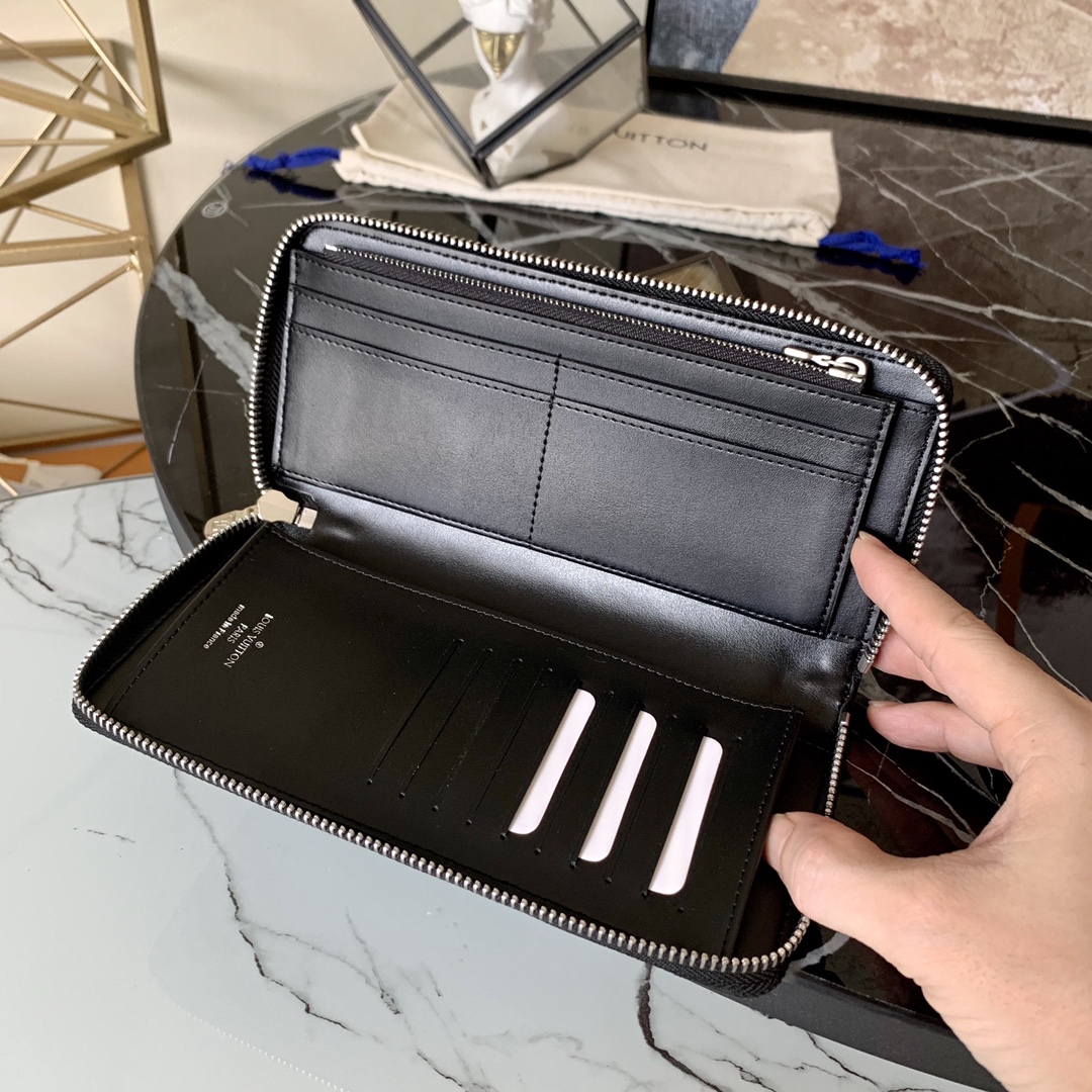 l0vis Vvtt0n zippy wallet vertical damier infini 3d pattern green n60442 10 x 20 x 2 cm