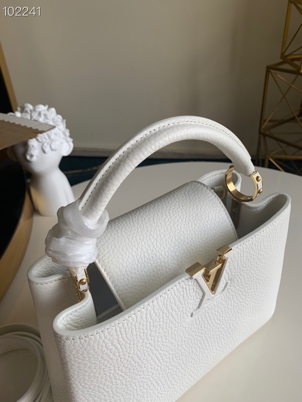 l0vis Vvtt0n capucines mm taurillon leather white m42253 31 × 21 × 11 cm