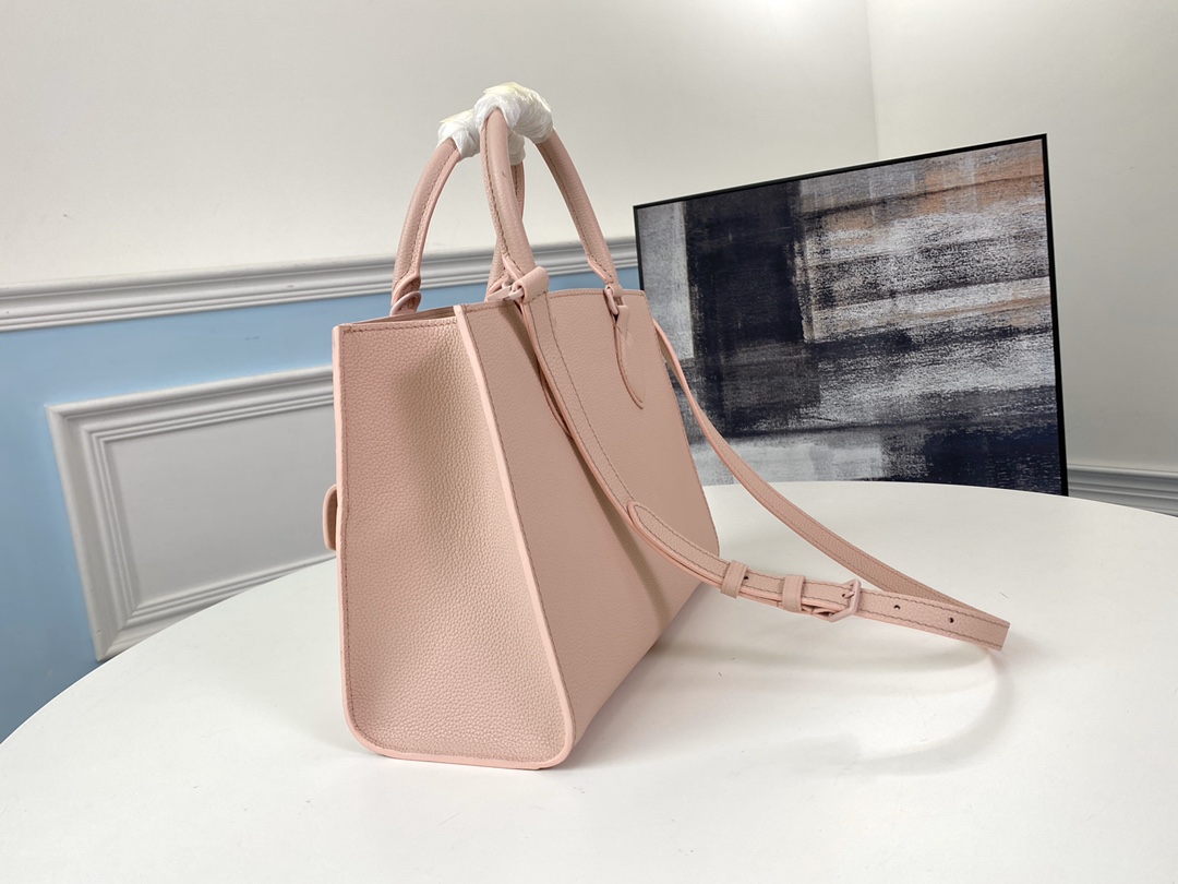 l0vis Vvtt0n lockme tote pm soft grained calfskin leather rose pink m55818 27.5 x 22 x 12 cm