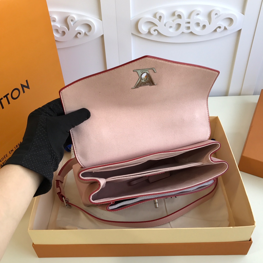 l0vis Vvtt0n mylockme satchel grained calfskin leather rose pink m54849 28 x 20 x 11 cm