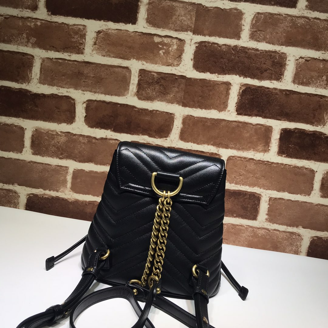 Gvc*1 gg marmont matelassé backpack black 528129 19 x 18.5 x 10 cm