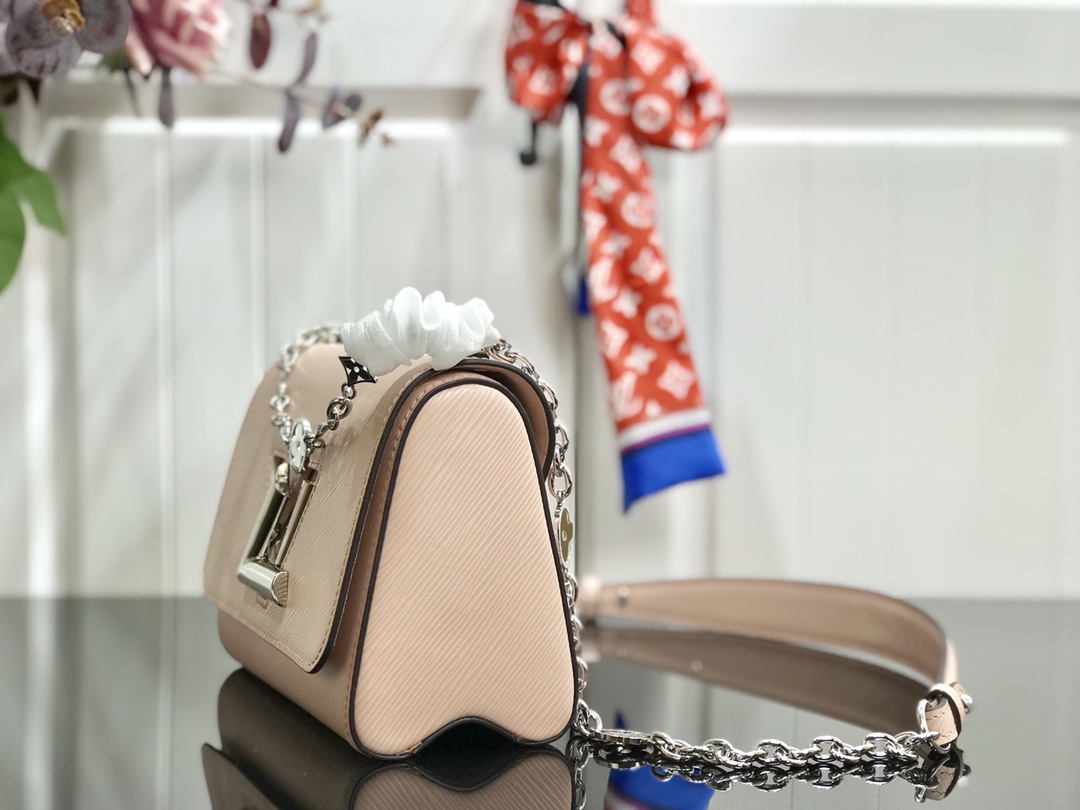 l0vis Vvtt0n twist pm epi cowhide leather light pink m55531 19 x 15 x 9 cm