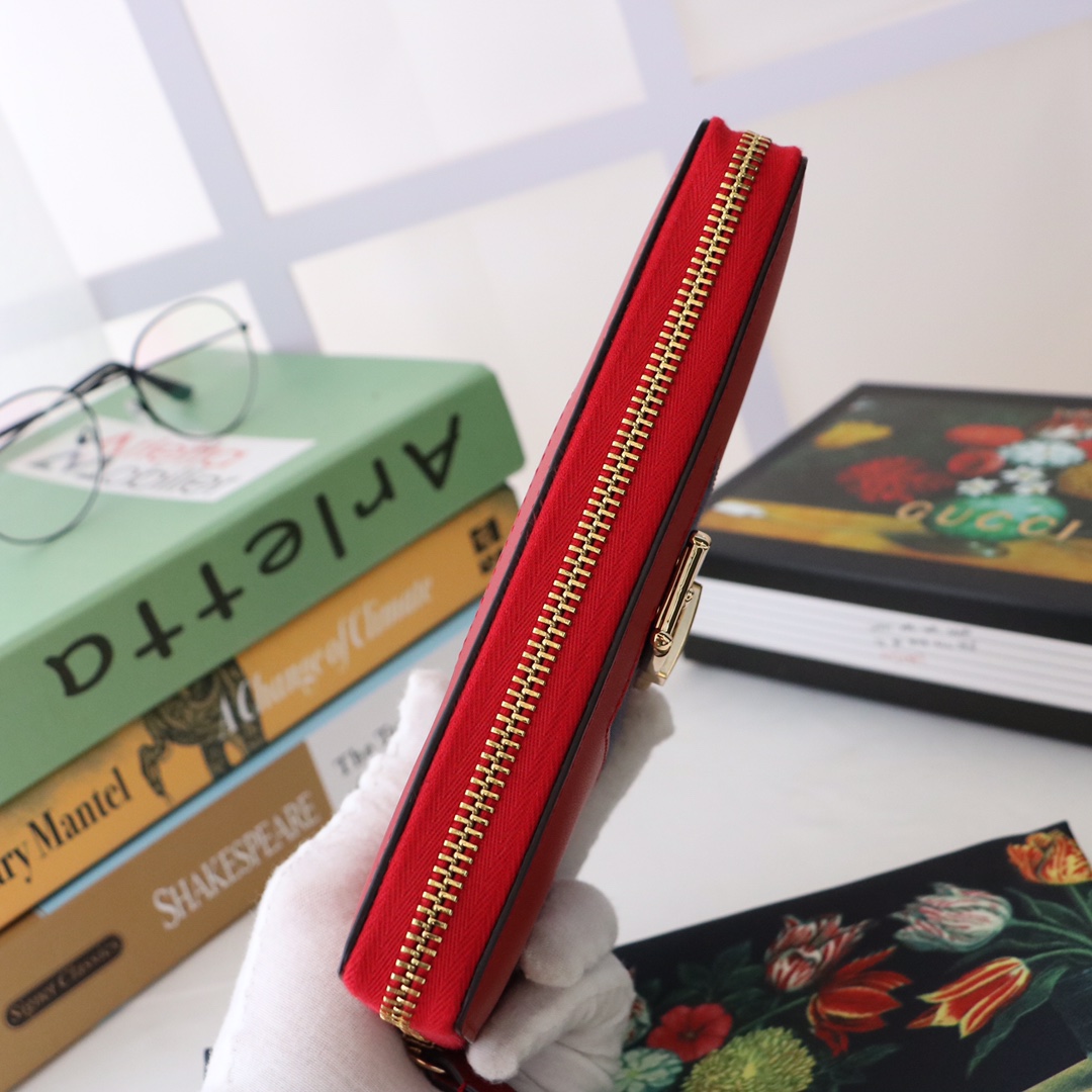 Gvc*1 sylvie long zip wallet red 476083 19.5 x 11 x 3 cm