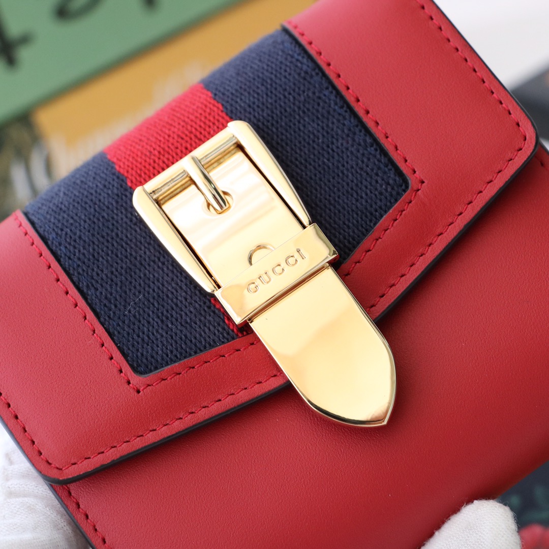 Gvc*1 sylvie tri-fold conpact wallet red 476081 11 x 9.5 x 3 cm
