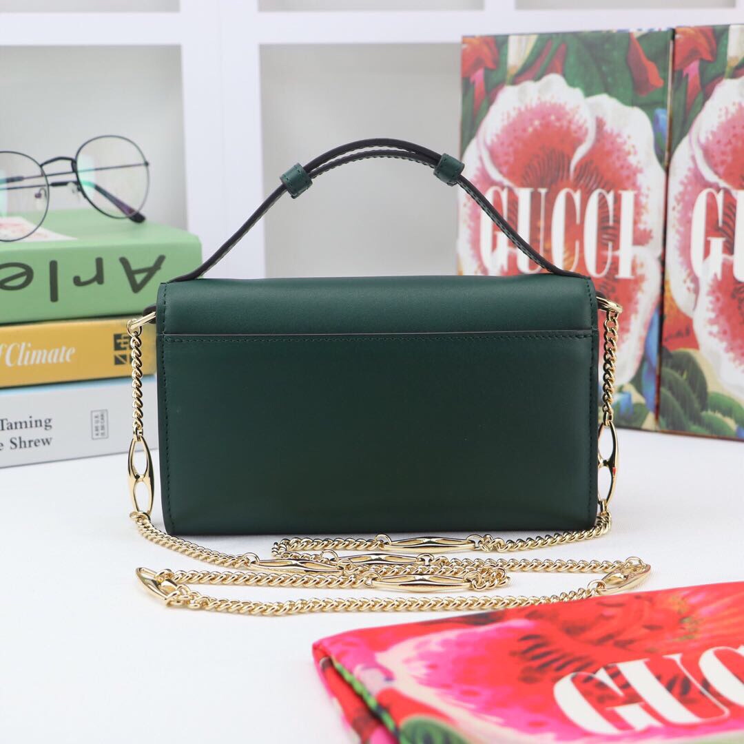 Gvc*1 mini shoulder bag leather green 564718 18.5 x 11 x 3.5 cm