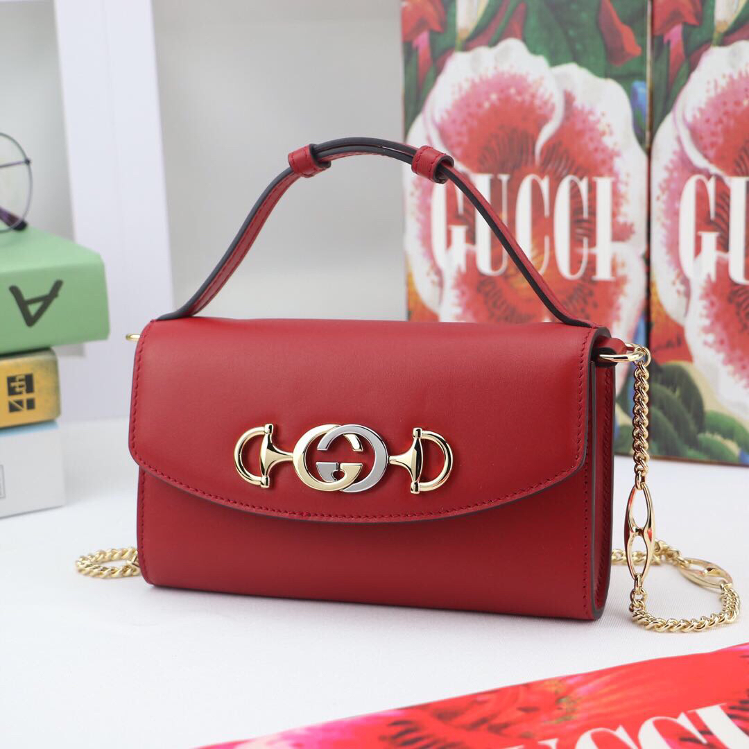 Gvc*1 mini shoulder bag leather red 564718 18.5 x 11 x 3.5 cm