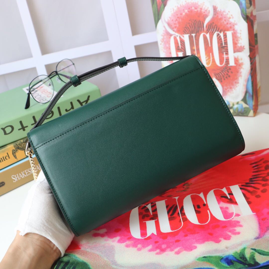 Gvc*1 medium zumi shoulder bag leather green 572375 24 x 14 x 5 cm