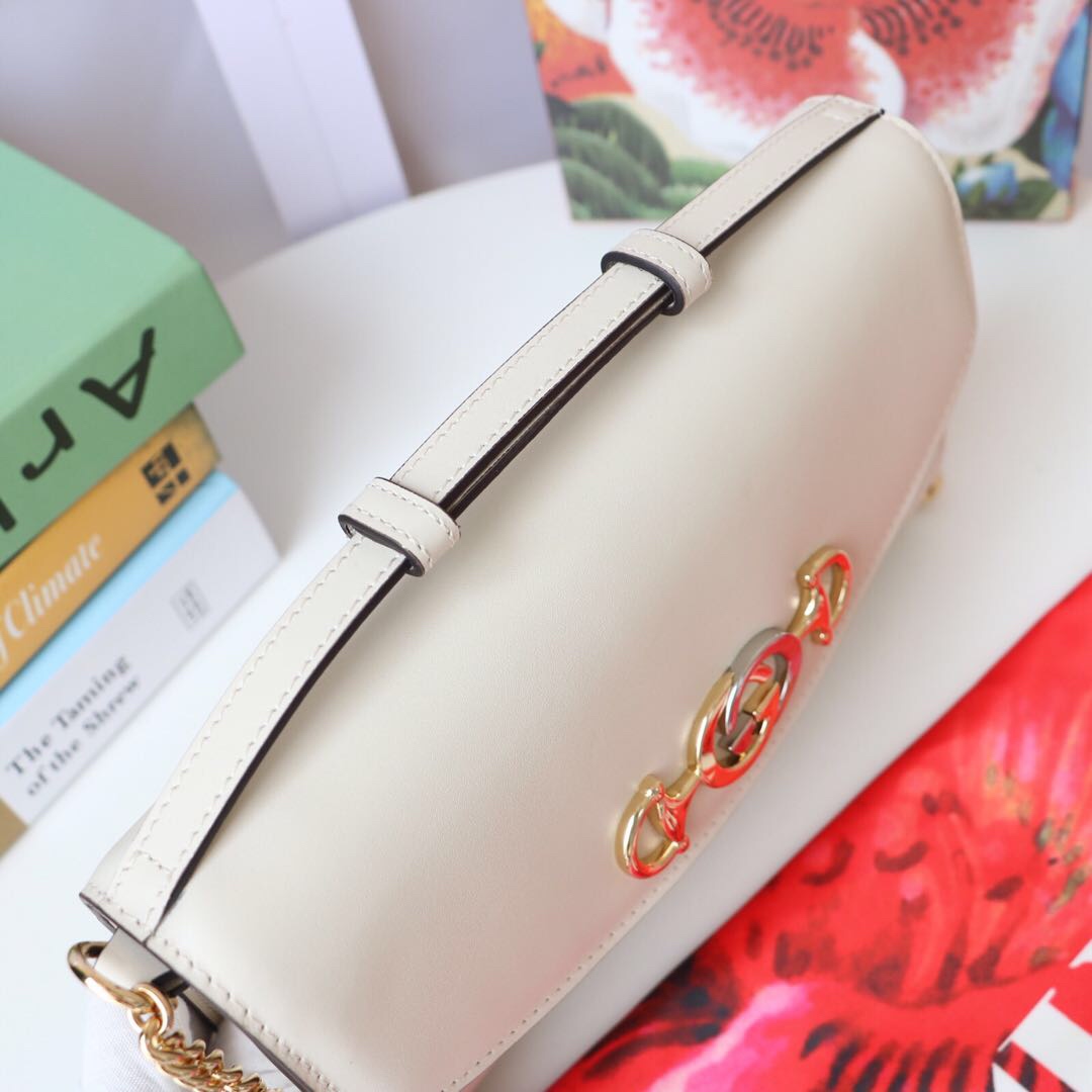 Gvc*1 medium zumi shoulder bag leather white 572375 24 x 14 x 5 cm