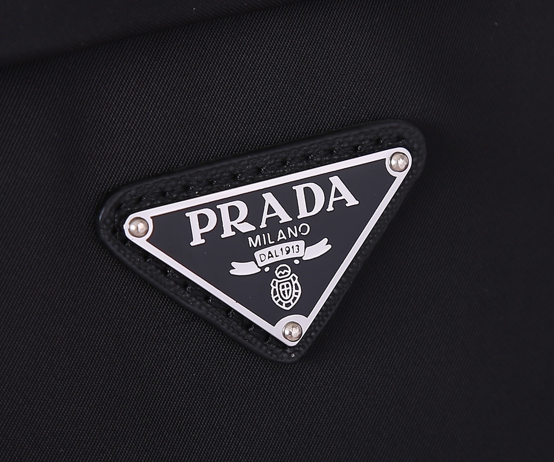 Pra*a nylon and saffiano leather black 2vz048 31 x 43.5 x 20 cm