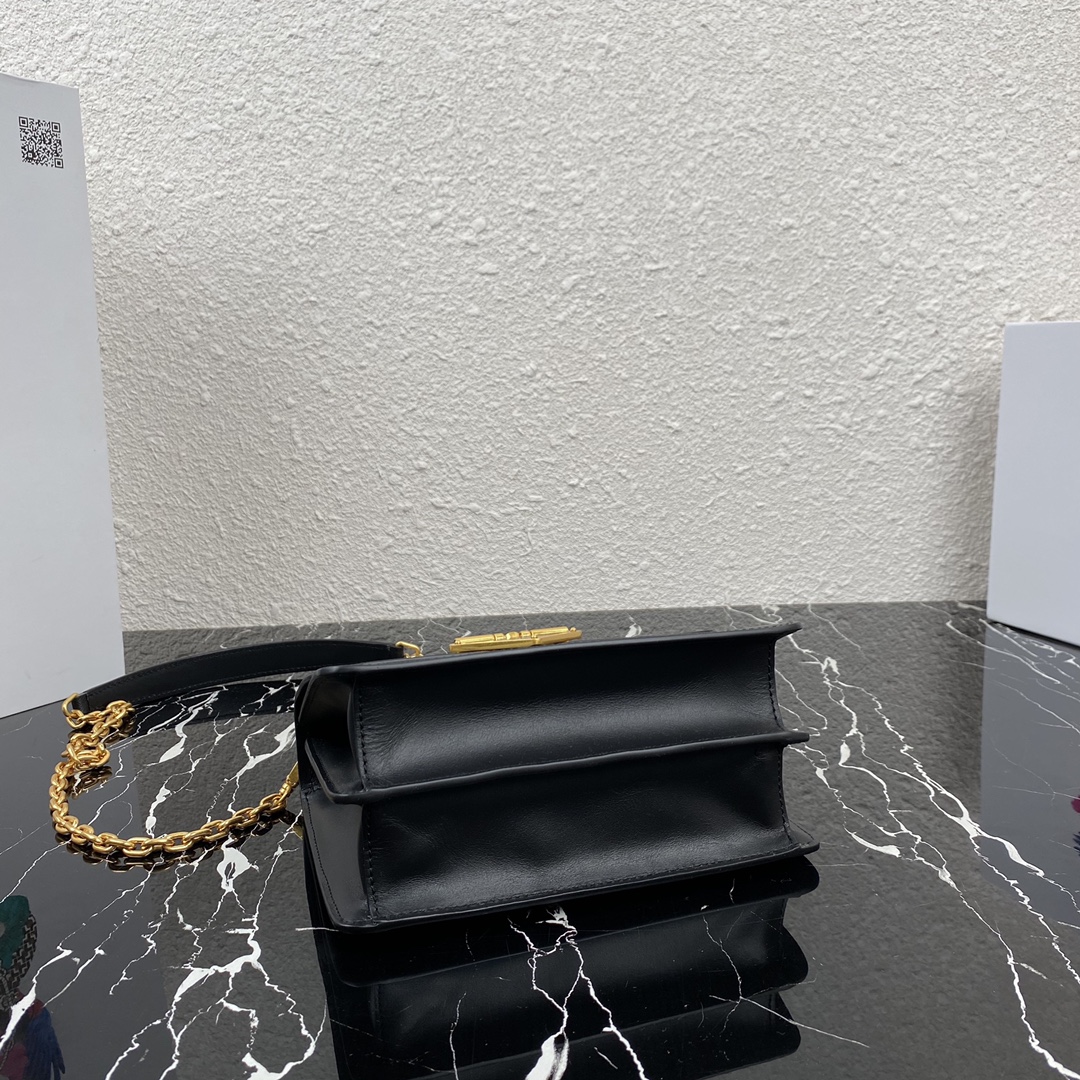 Pra*a symbole saffiano leather symbole bag black 1bn021 20 × 15 × 5 cm